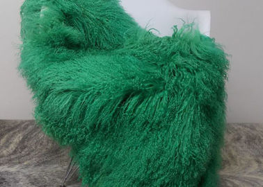 중국 호화스러운 침대 소파 장식적인 던짐 담요를 위한 부드러움에 의하여 염색되는 몽골 양가죽 양탄자  협력 업체