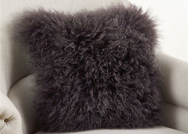 중국 진한 회색 솜털 모양 방석, 연약한 곱슬머리 모직 장식적인 침대 베개  협력 업체