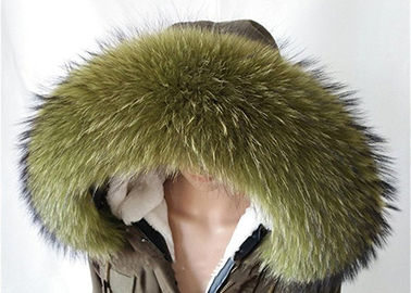 중국 너구리 모피 고리 겨울 80 cm 녹색을 위한 큰 긴 분리가능한 진짜 모피 고리 협력 업체