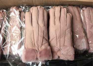 중국 매끄러운 지상 겨울 가장 온난한 양가죽 장갑 두 배 얼굴 분홍색 L 크기 협력 업체