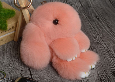 중국 토끼 모피 둥근 솜털 모양 공 열쇠 고리, 부대 펜던트를 위한 귀여운 푹신한 키 체인 협력 업체