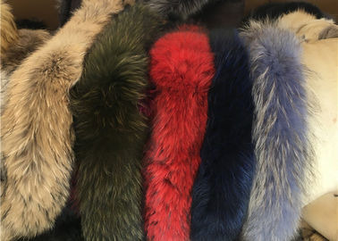 중국 겨울 재킷을 위해 분리가능한 너구리 모피 고리 부드럽게 푹신한 매끄러운 자연적인 색깔 큰 긴 고리 협력 업체