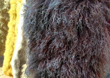 중국 진짜 긴 머리 양가죽 진짜 몽골 lambswool 꼬부라진 양 모피 담요 협력 업체