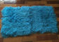 18x 18&quot; 티베트 어린 양 모피 베개 단 하나 편들어진 모피 방석 덮개 하늘색 색깔 협력 업체