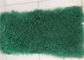 긴 머리를 가진 진한 녹색 염색된 몽골 Lambskin 던짐 담요 60 X120cm 부드러움 협력 업체
