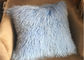 호텔에 있는 몽골 모피 베개 하늘색 호화스러운 긴 양 모피 소파 베개 협력 업체