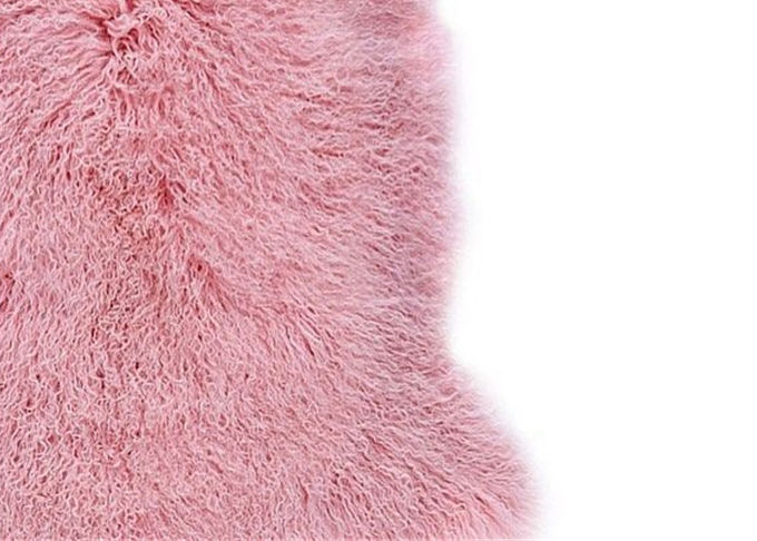 가정 지면을 위한 분홍색 곱슬머리 엑스트라 라지 양가죽 양탄자 안락한 반대로 수축