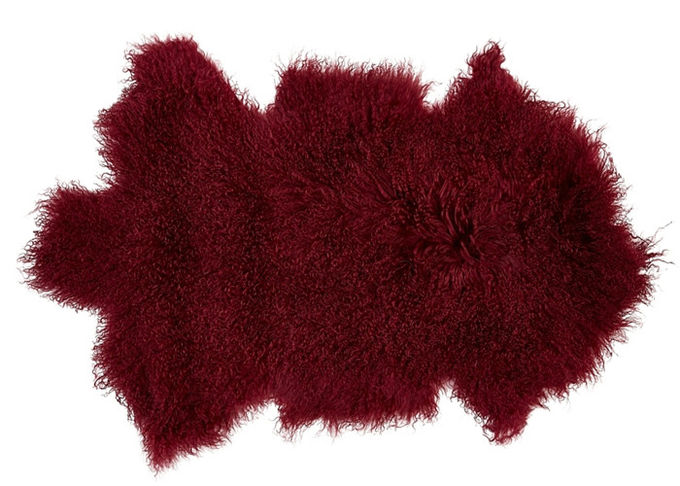 자연적인 분홍색 진짜 몽골 어린 양 양탄자 침대 모피 담요 거실을 위한 장식적인 담요 지면 양탄자 그리고 양탄자