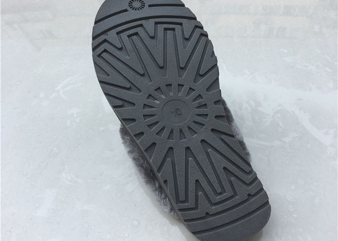 진짜 열려있는 발가락 양 모직 슬리퍼 겨울 동안 고무 유일한 양가죽 모피