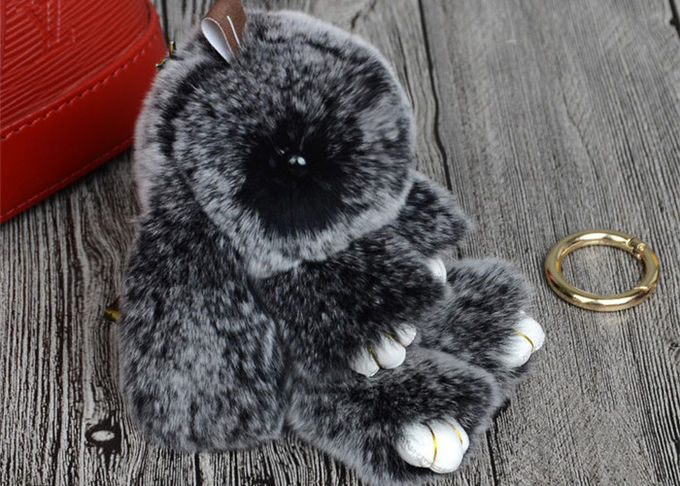 Handmade 13cm 푹신한 토끼 부대 매력, 견면 벨벳 토끼 핸드백은 열쇠 고리를 매혹합니다 