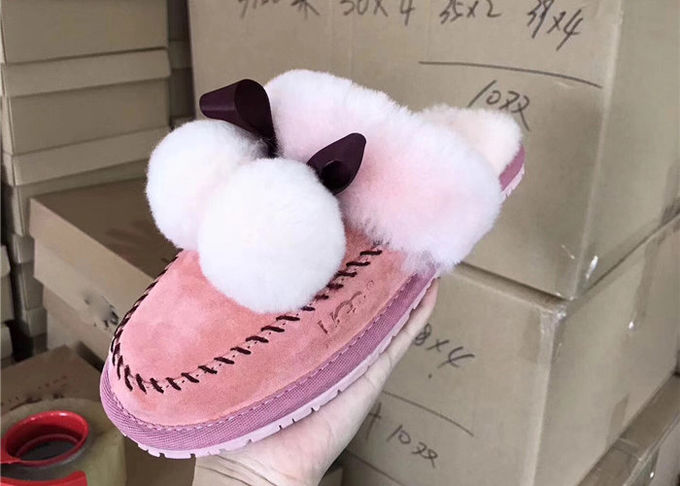 유행 양 모직 슬리퍼, 겨울 여자 실내 온난한 푹신한 가정 신발