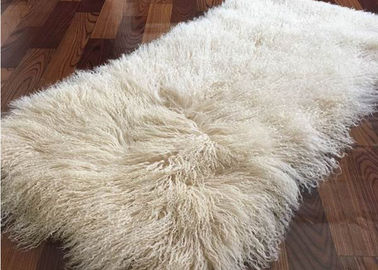 중국 모피 침대 담요 몽골 양가죽 양탄자 60x120cm 베이지색 색깔 내화장치 협력 업체