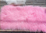 몽골 양가죽 양탄자 100% 진짜 양가죽 모직 60*120cm는 분홍색 색깔 무료 샘플을 염색했습니다