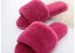 모직 안대기 여자의 푹신한 슬리퍼, 분홍색 온난한 솜털 모양 슬리퍼 고무 발바닥 협력 업체