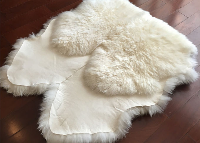 진짜 양가죽 양탄자 자연적인 백색 긴 모직 뉴질랜드 양가죽 양탄자 쿼드