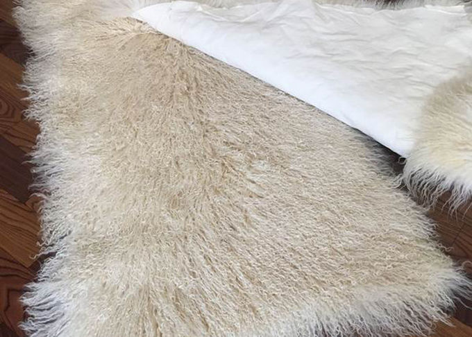 10-15cm 침실을 위한 긴 머리 진짜 양가죽 양탄자 몽골 최고 연약한 짜임새